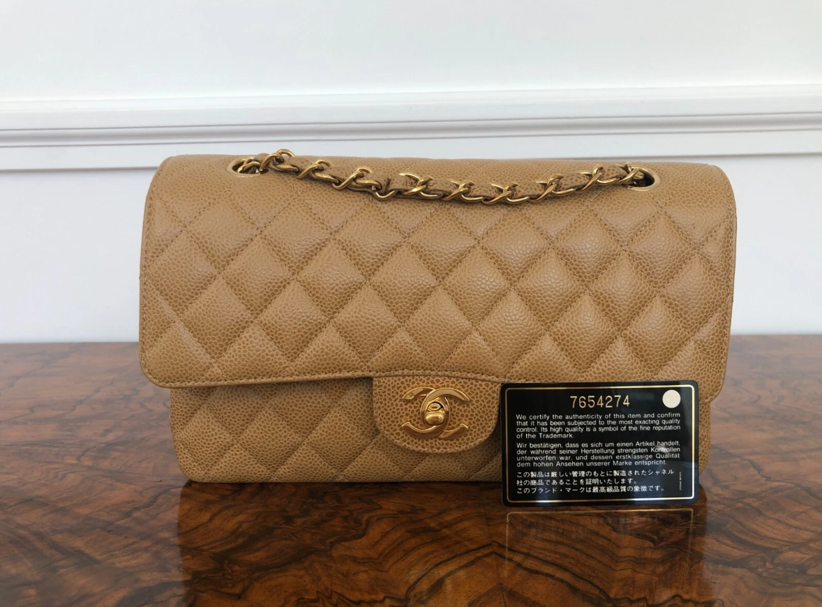 Chanel Medium Classic Flap Caviar Dark Beige