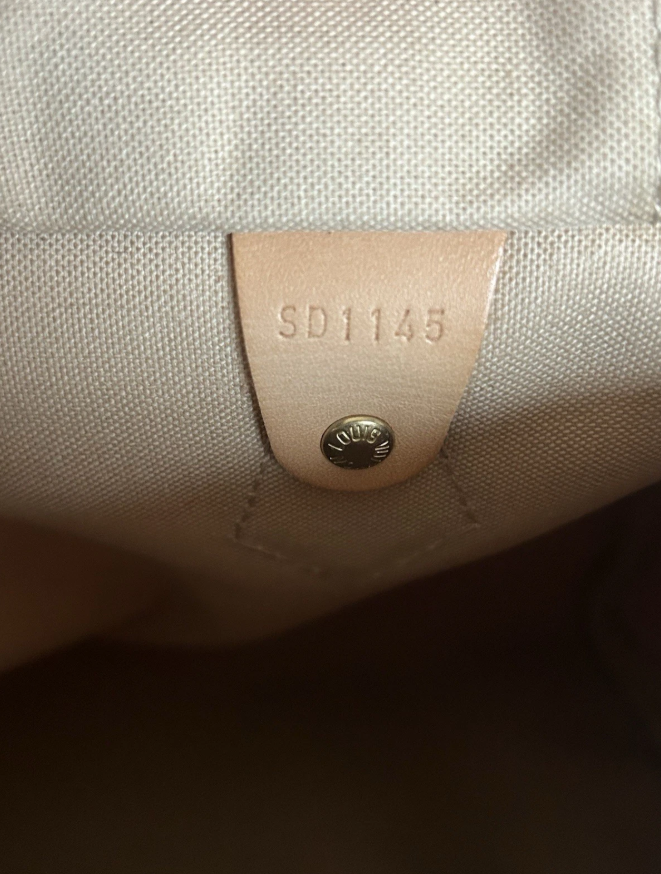 Louis Vuitton Speedy 30 Damier Azur Canvas Satchel Bag Authentic