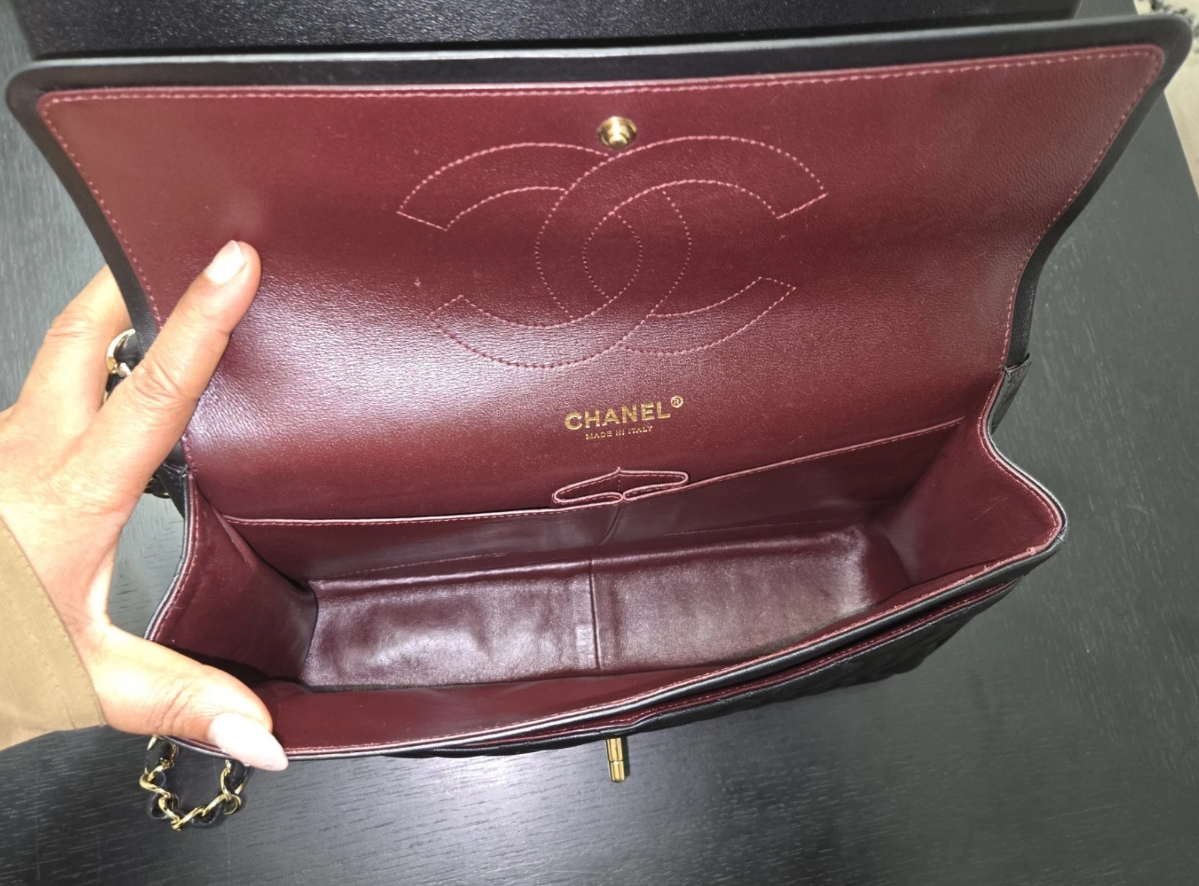 Chanel Classic Jumbo Black Caviar Leather Double Flap Shoulder Bag
