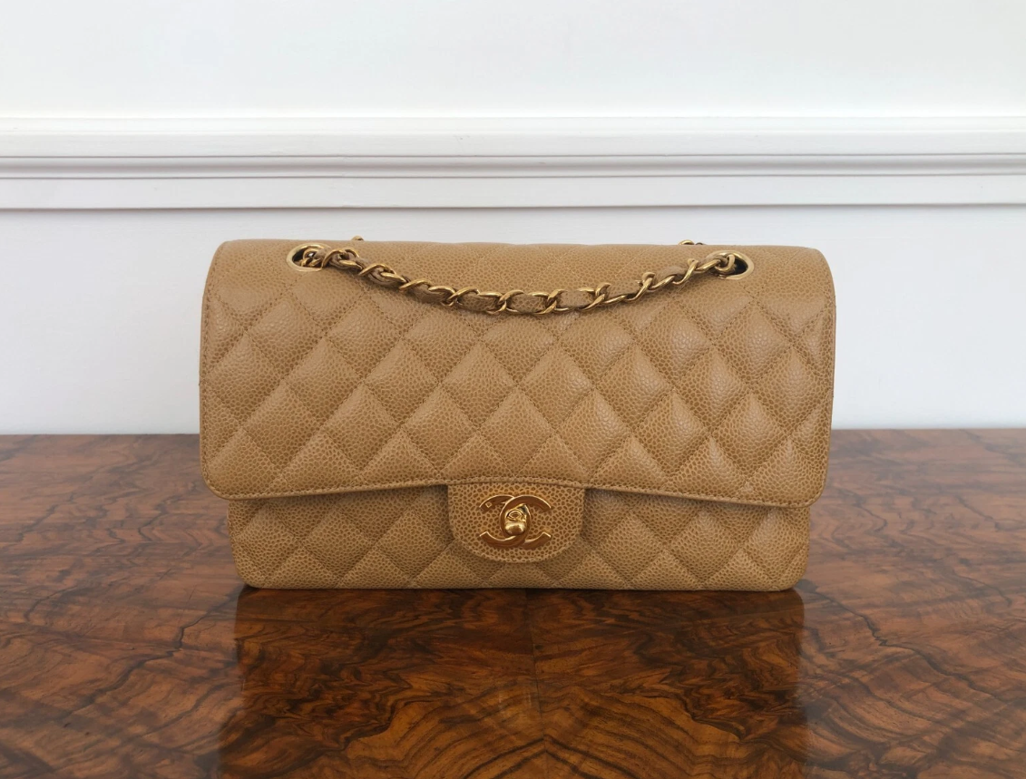 Chanel Medium Classic Flap Caviar Dark Beige