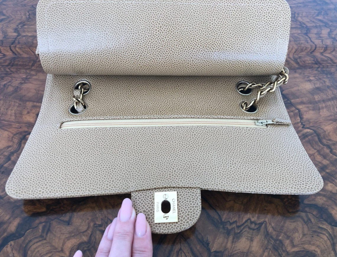 Chanel Medium Classic Flap Caviar Dark Beige
