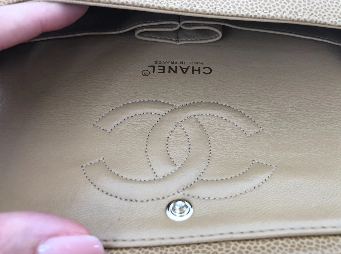 Chanel Medium Classic Flap Caviar Dark Beige