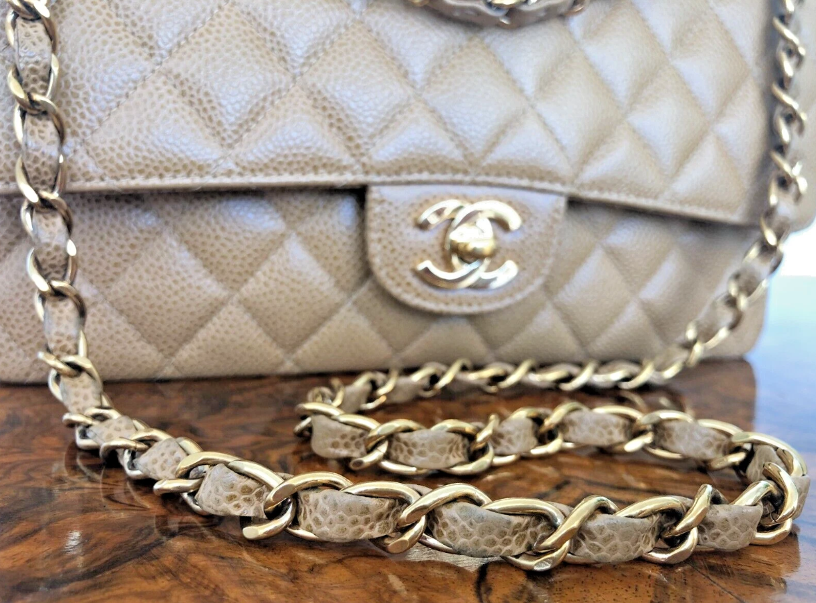 Chanel Medium Classic Flap Caviar Dark Beige