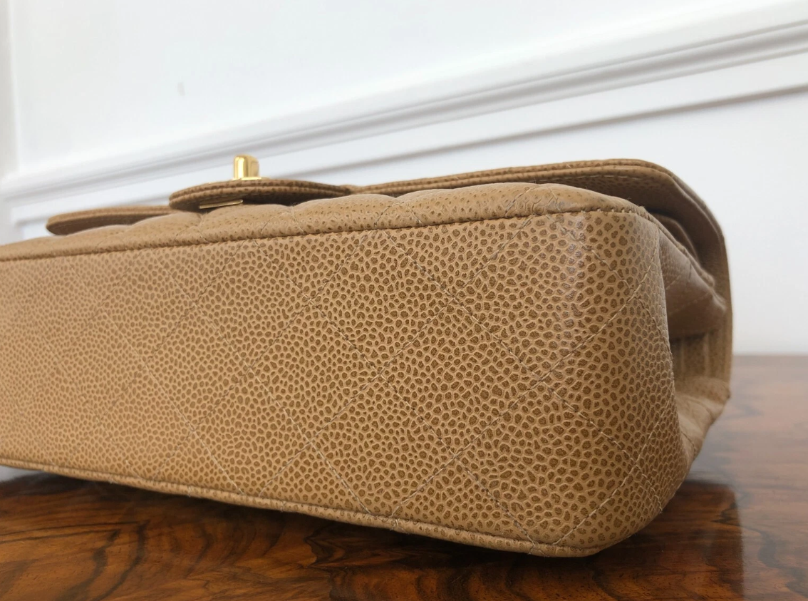 Chanel Medium Classic Flap Caviar Dark Beige