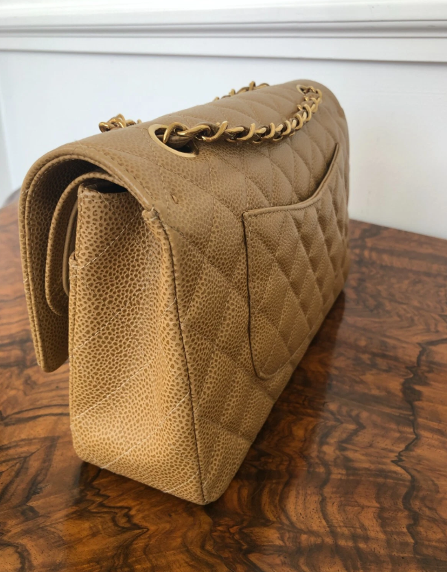 Chanel Medium Classic Flap Caviar Dark Beige