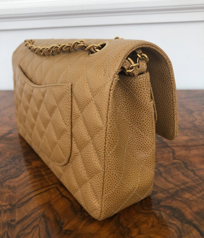 Chanel Medium Classic Flap Caviar Dark Beige
