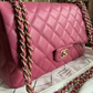 Authentic Chanel Classic Double Flap Quilted Lambskin Leather Jumbo Pink Bag
