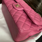 Authentic Chanel Classic Double Flap Quilted Lambskin Leather Jumbo Pink Bag