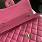 Authentic Chanel Classic Double Flap Quilted Lambskin Leather Jumbo Pink Bag