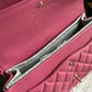 Authentic Chanel Classic Double Flap Quilted Lambskin Leather Jumbo Pink Bag