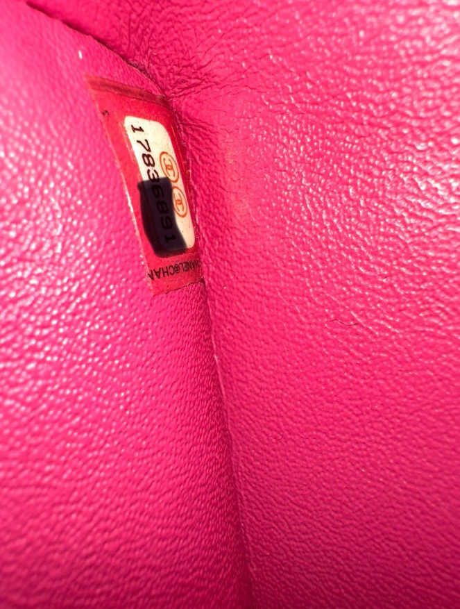 Authentic Chanel Classic Double Flap Quilted Lambskin Leather Jumbo Pink Bag