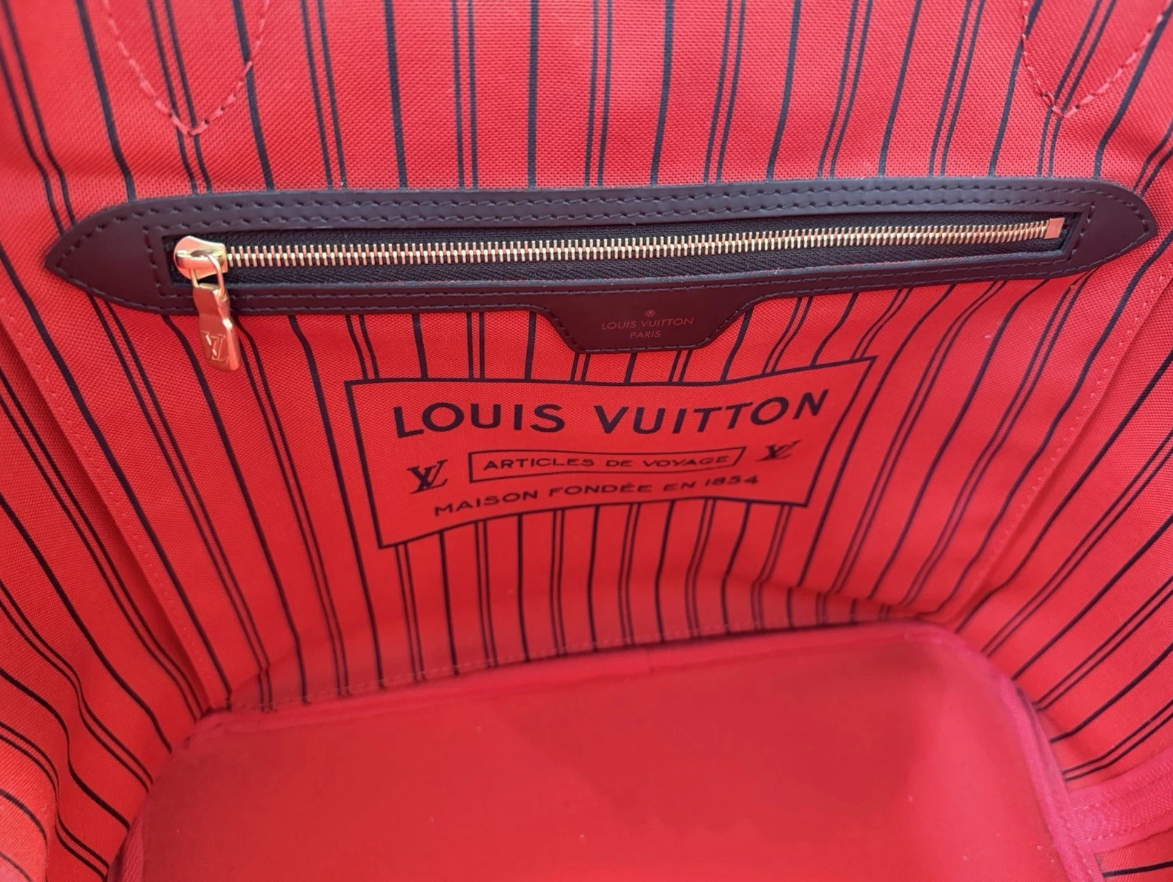 Authentic Louis Vuitton Damier Ebene Neverfull MM