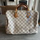 Louis Vuitton Speedy 30 Damier Azur Canvas Satchel Bag Authentic