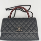 Chanel Caviar Lizard Quilted Medium Coco Handle Flap Bag
