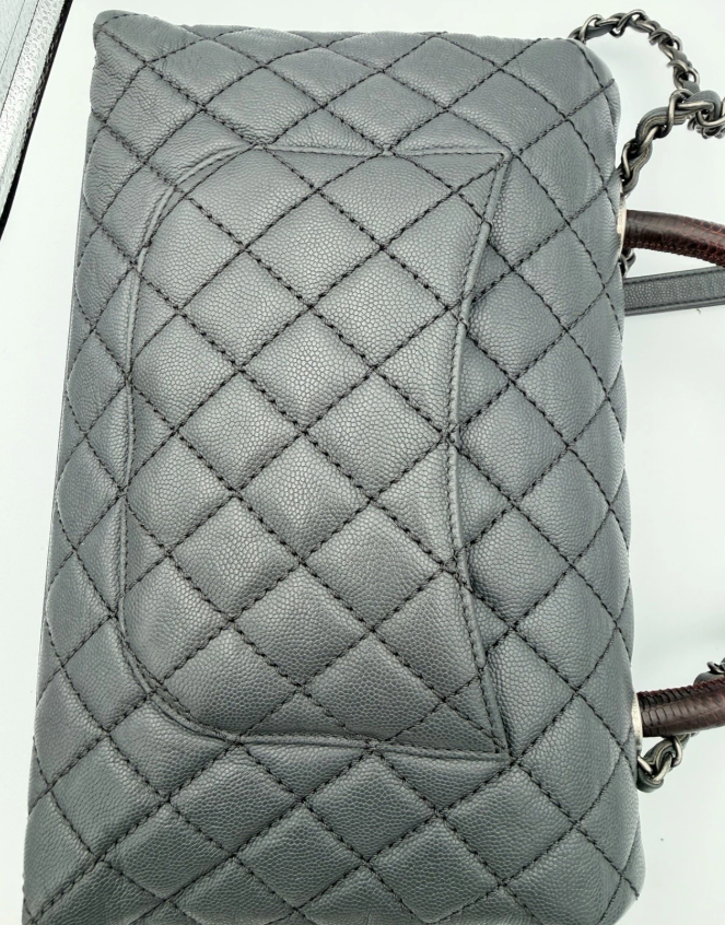 Chanel Caviar Lizard Quilted Medium Coco Handle Flap Bag