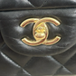 Auth Chanel Maxi Double Flap Classic Black Lambskin Matelasse Bag Large