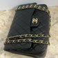 Auth Chanel Maxi Double Flap Classic Black Lambskin Matelasse Bag Large