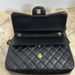 Auth Chanel Maxi Double Flap Classic Black Lambskin Matelasse Bag Large