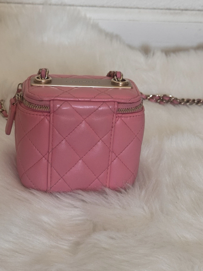 Chanel Lambskin Trendy CC Vanity Chain Shoulder Bag Pink