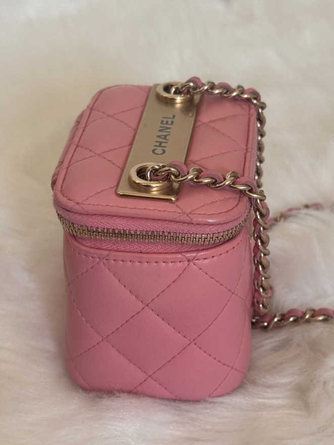 Chanel Lambskin Trendy CC Vanity Chain Shoulder Bag Pink